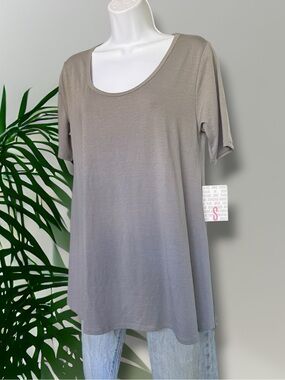 Short Sleeve Scoop Top Perfect Tee - Heather Gray